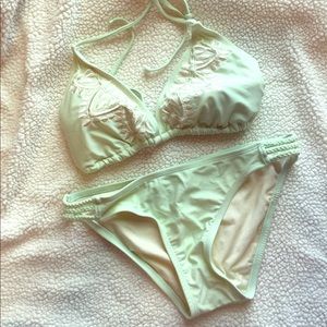 Seafoam Green Bikini w/ Embroidery Detail
